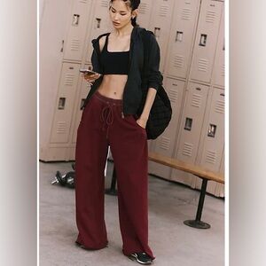 Free people Balance Wide-Leg Pants. NWT. Burgundy
